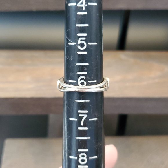 Size 6.25 925 Sterling Silver Moonstone Tarnished Ring - Picture 4 of 6